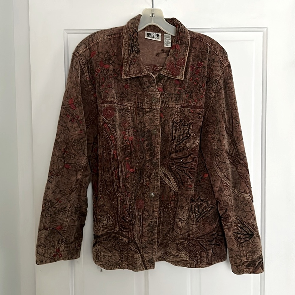 Chico’s embroidered and beaded jacket